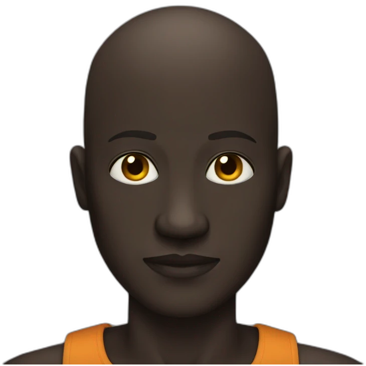 very darkskin bald man emoji