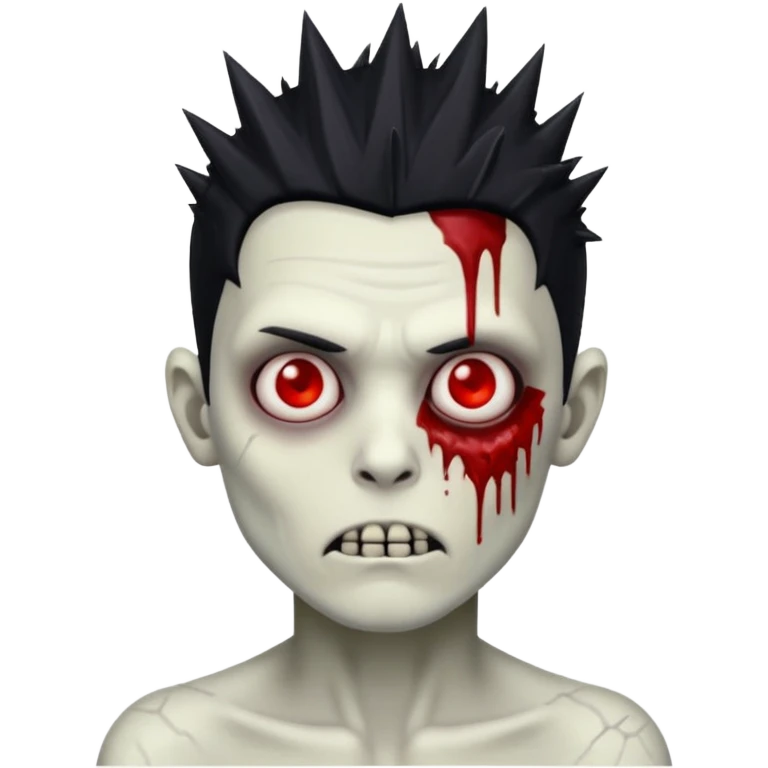 zombie boy with spikey hair black color and make him handsome zombie emoji