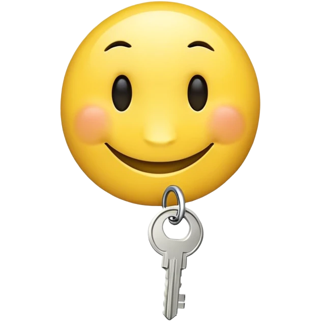 A smiley face, with a hand holding a key to it’s nose emoji