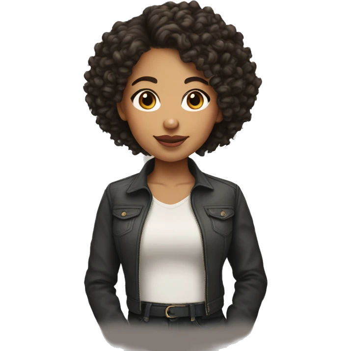 lightskin girl with short curly hair  emoji