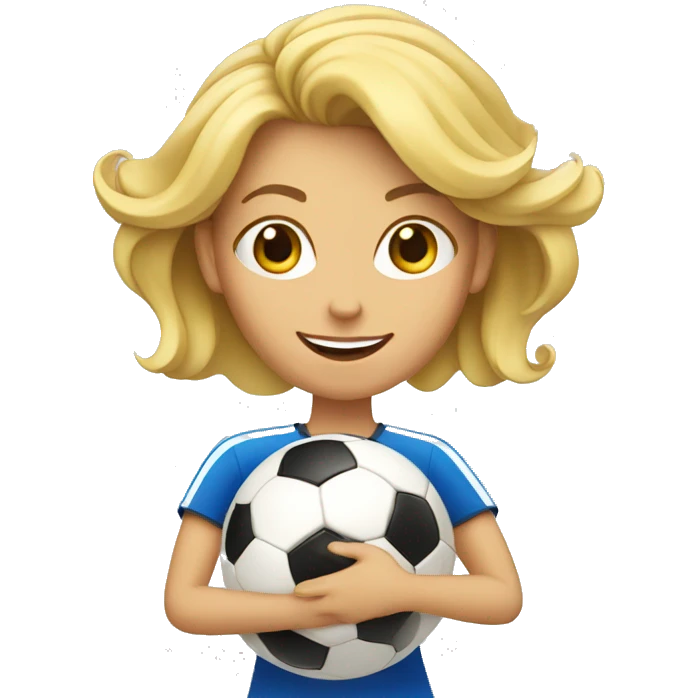 blond woman spinning a soccer ball on her hands emoji