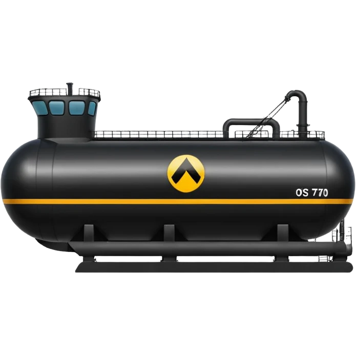Generate a black oil tanker emoji
