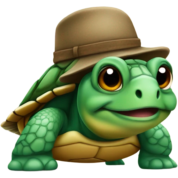 Turtle wearing trapper hat  emoji