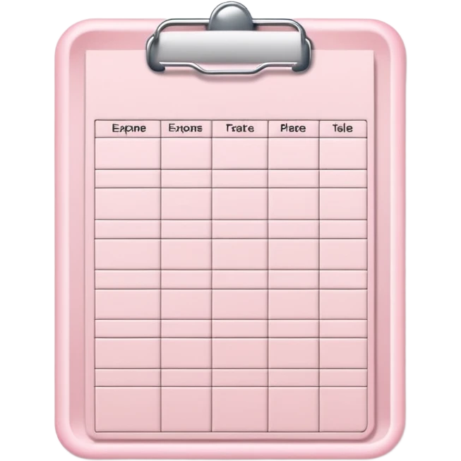 Light Pale Pink expense tracker paper emoji