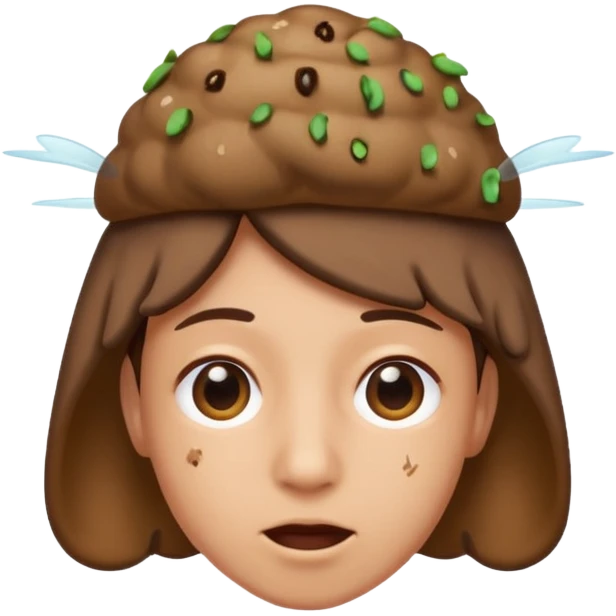 Poop with fly all around his head  emoji