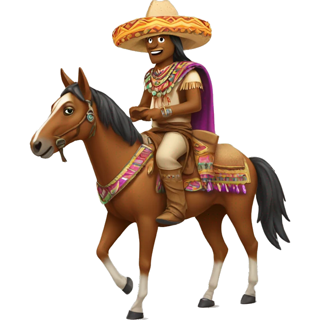 Indian on horse eating Taco Bell  emoji