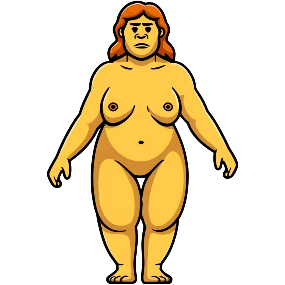 fullbody neanderthal woman attractive buxom figure emoji