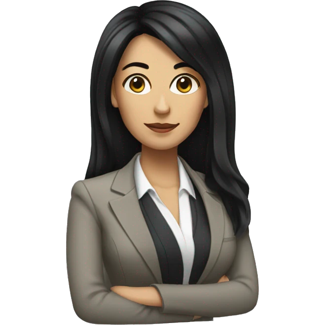 Female defense attorney with long black hair emoji