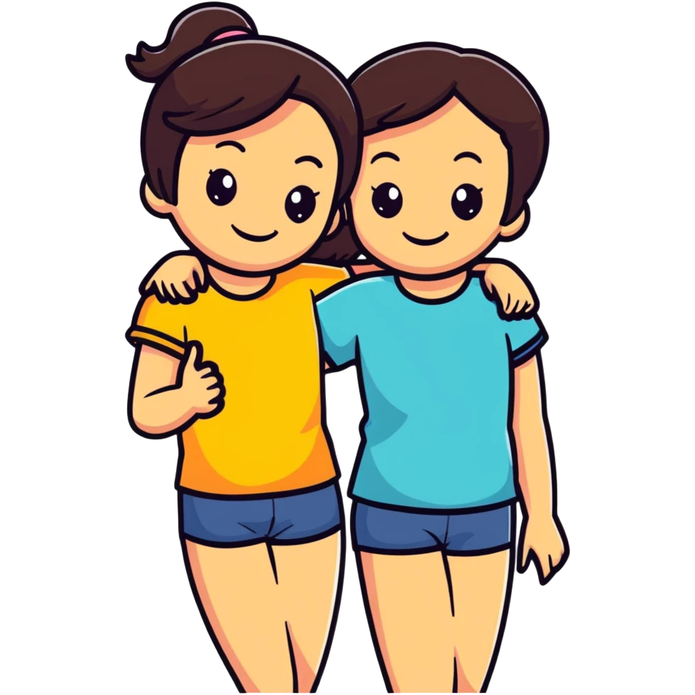 Mom and daughter both brunette best friends  emoji