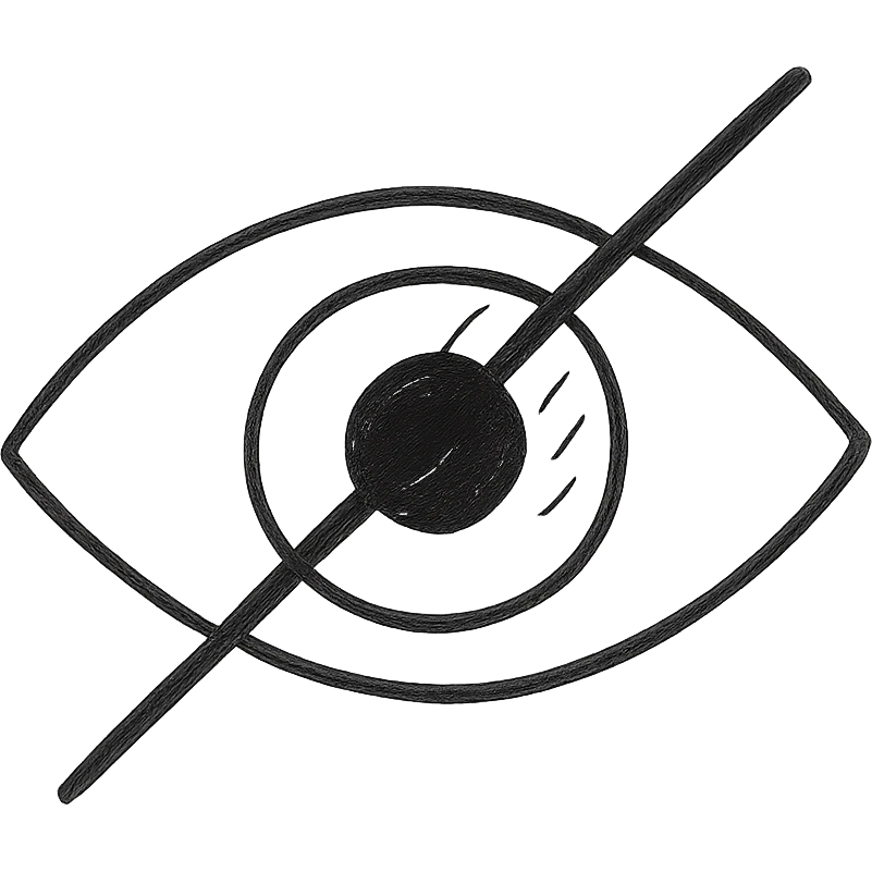 privacy abstract eye with a slash emoji
