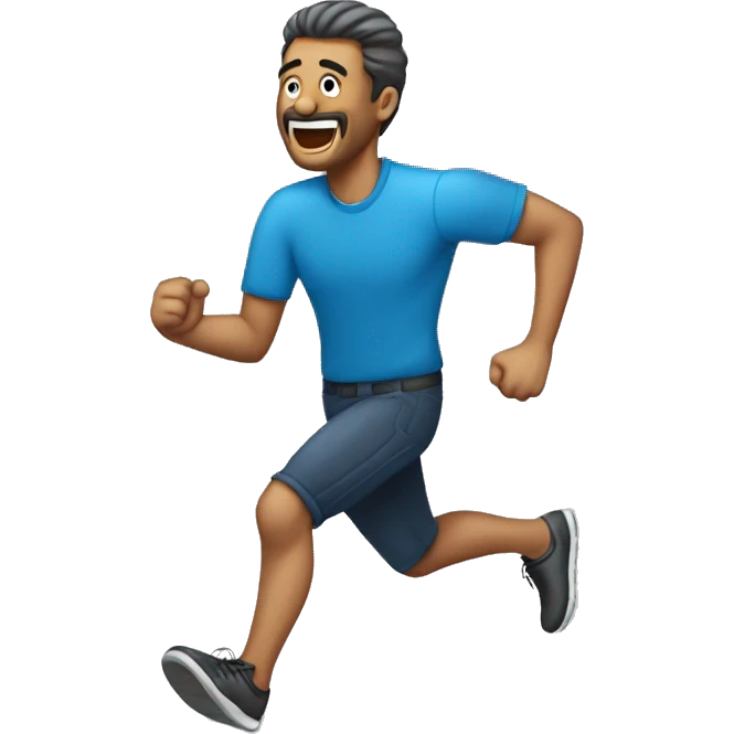 Hombre corriendo con audifonos de sordos emoji