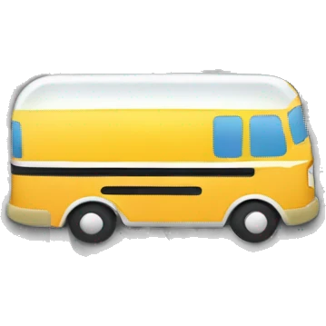 Create an emoji of a bus or shuttle with a location pin on it to symbolize real-time tracking for transportation. emoji