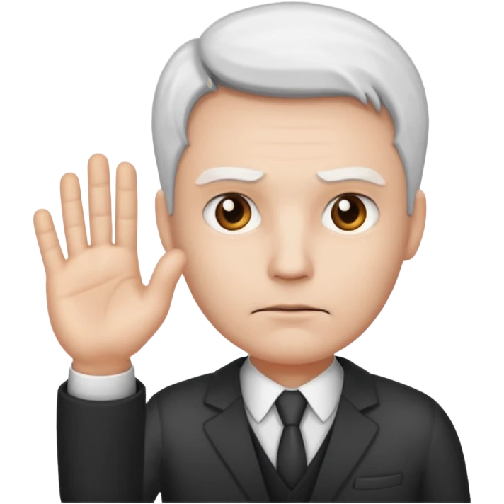 consulting man with hand with white skin emoji
