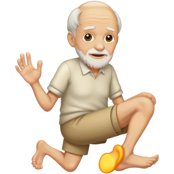 old man holding a foot emoji