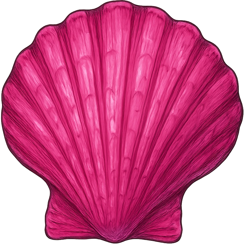 pink shell, digital illustration emoji
