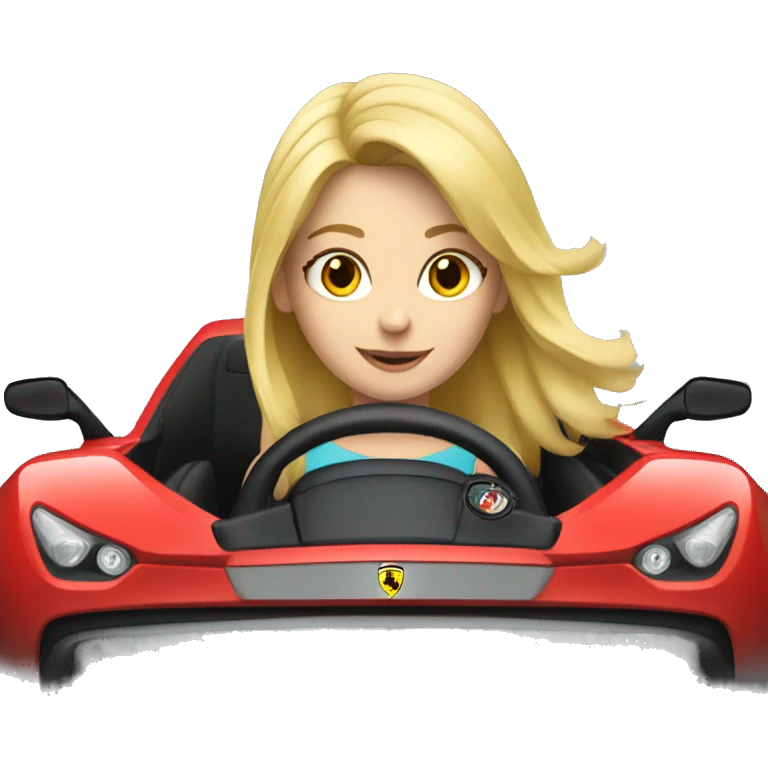 Blond girl driving a ferrari emoji