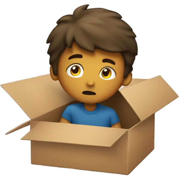 Block headed boy inside a box  emoji