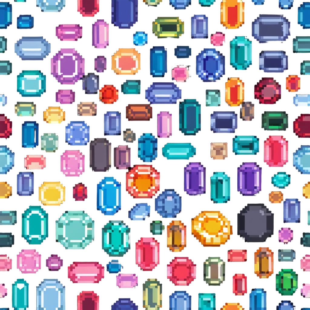 collection of colorful gemstones emoji