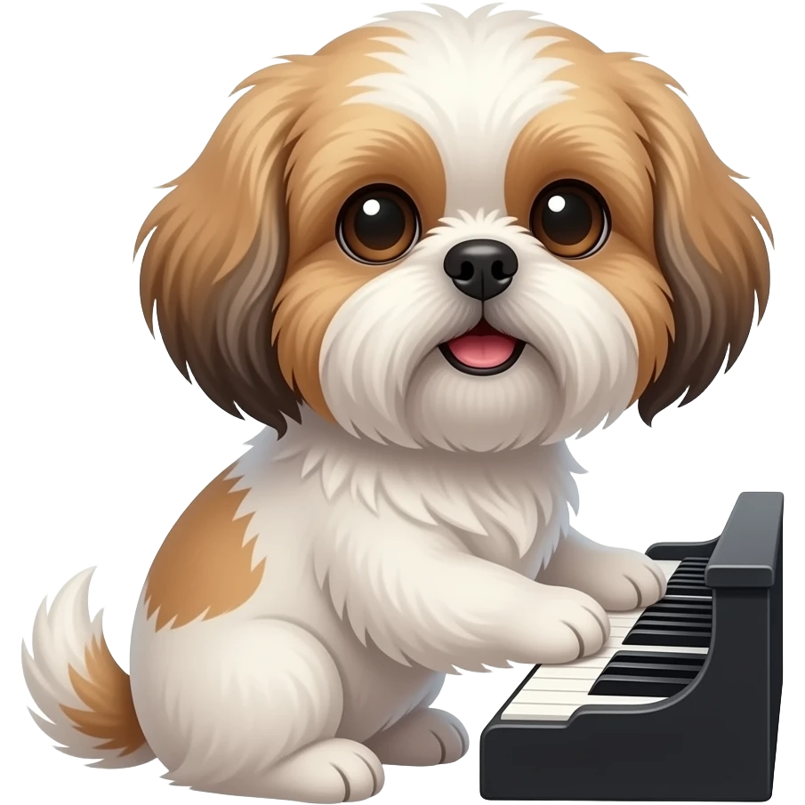 A Shih tzu playing piano emoji