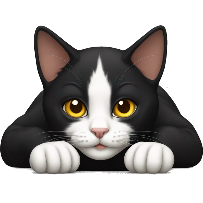 Black cat laying on the floor emoji