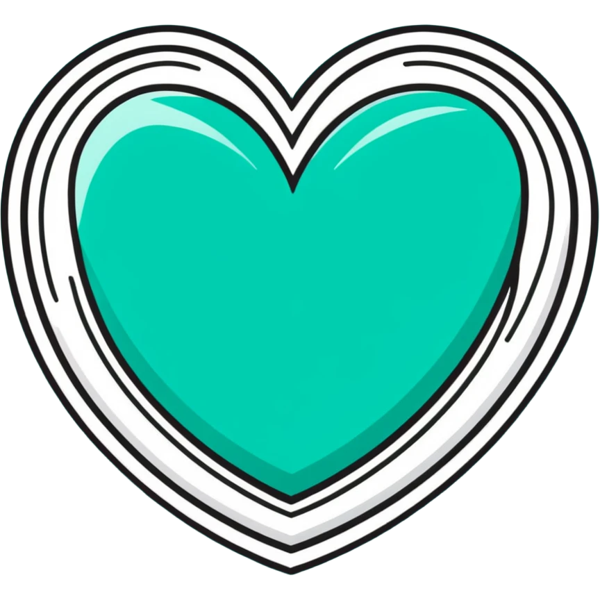 Beautiful elegant Maya-inspired heart symbol, refined clean geometric lines, sophisticated, dark green on white emoji