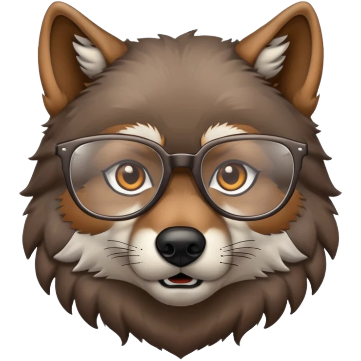 wolf wearing glasses  emoji