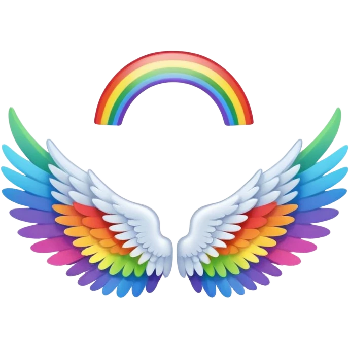 Simple tiny rainbow angel wings. Simple cute small left and right rainbow angel wings. Only wings. emoji