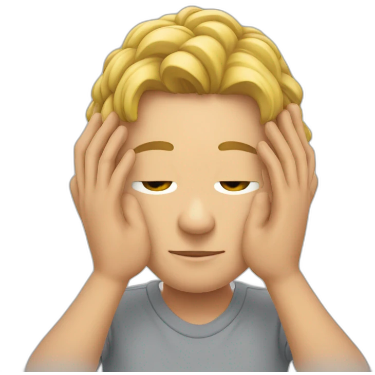 jurgen placing one's hands under the head emoji