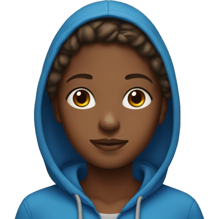 Brown skin girl with blue hoodie  emoji