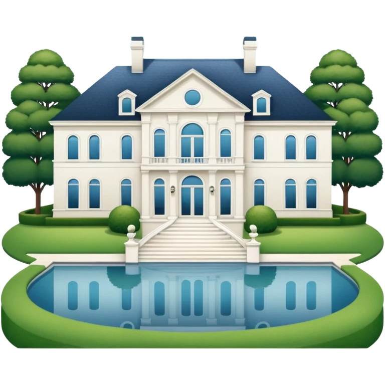 3 story white mansion on lake emoji