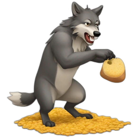 Un sanglier qui mange un loup emoji