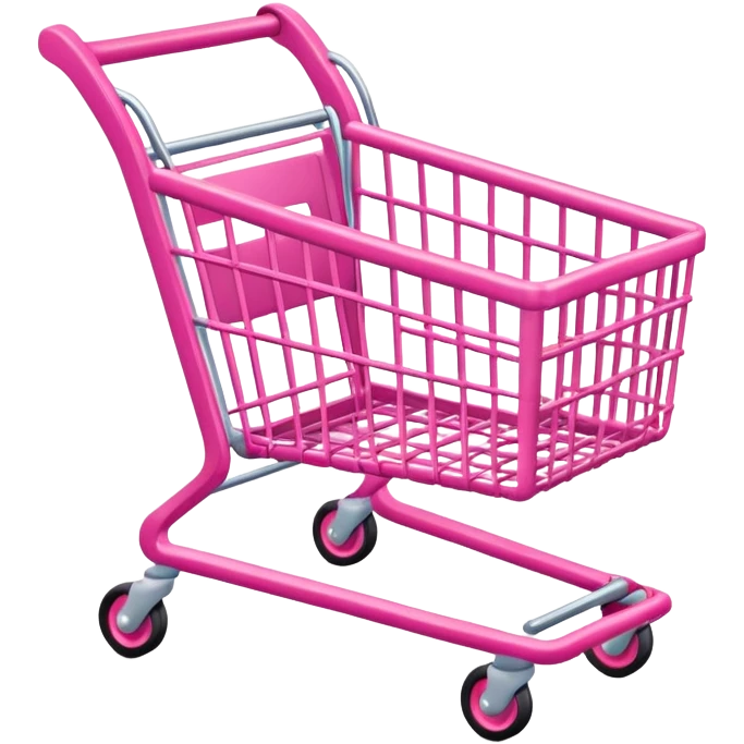 un carrello della spesa rosa emoji