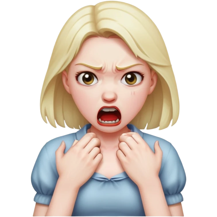 girl choking herself angry emoji