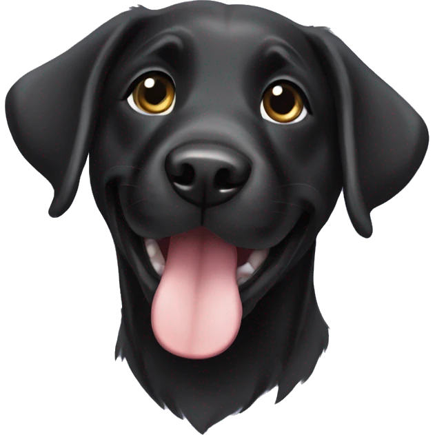happy puppy black Labrador emoji