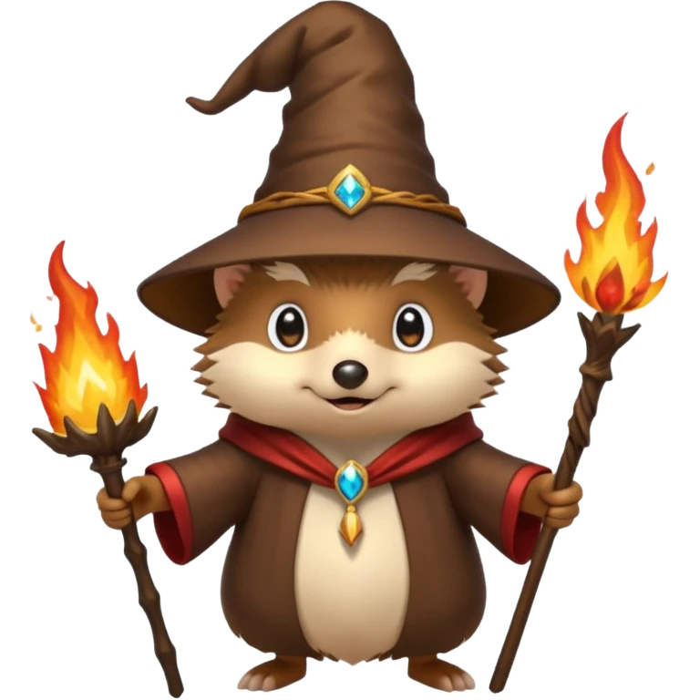 wizard hedgehog summoning fire emoji