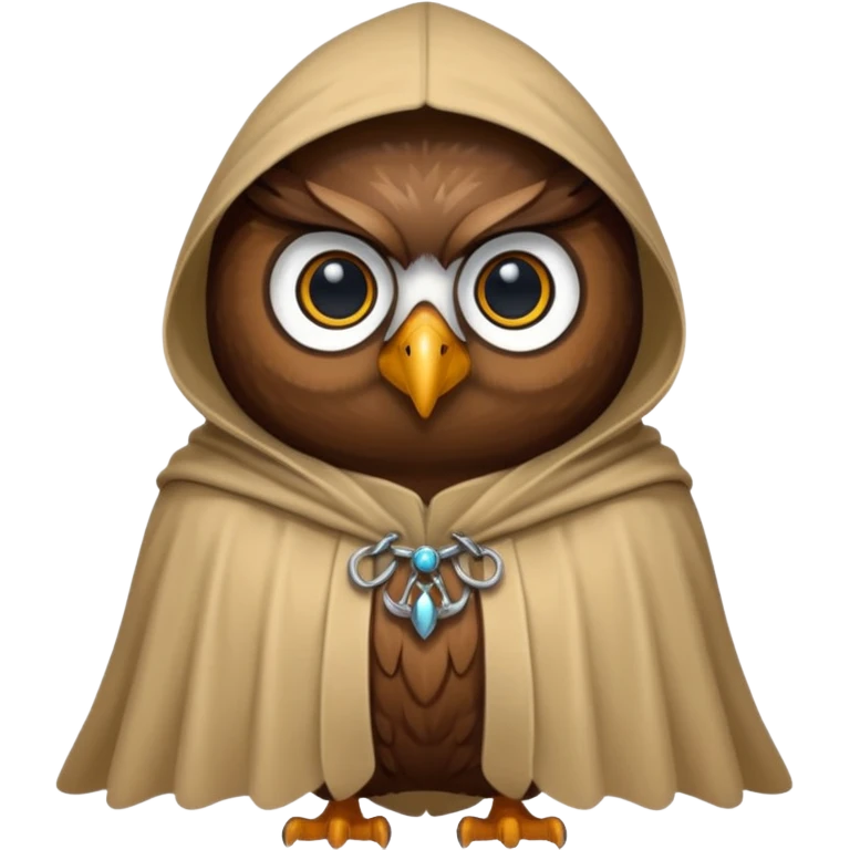 dark owl in beige cloak emoji