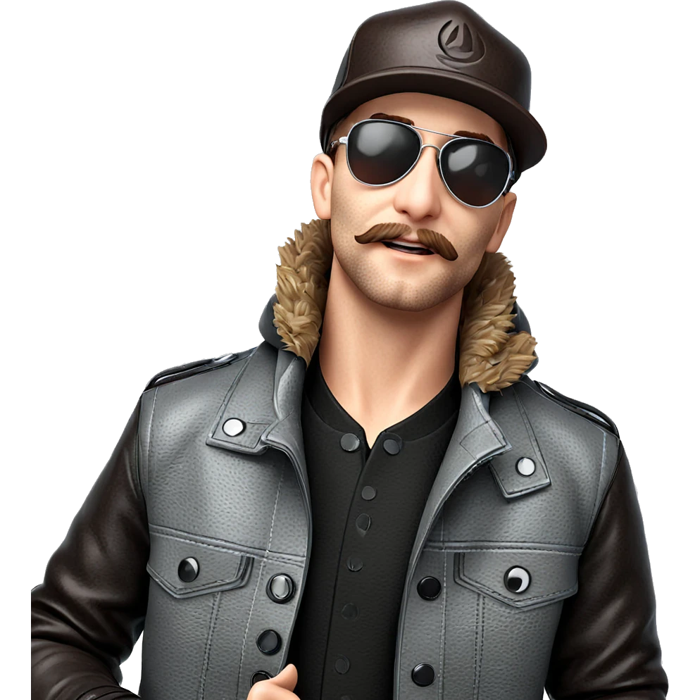 stylish boy in leather jacket emoji