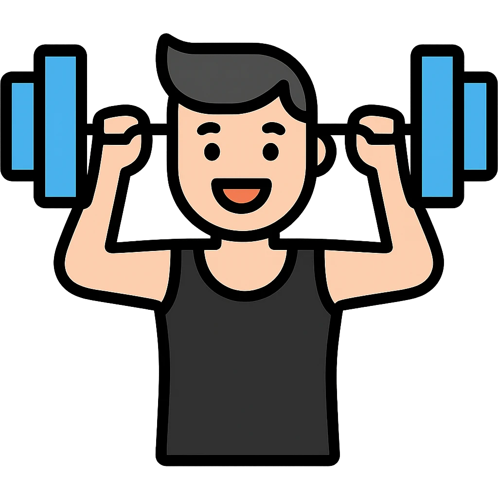 Remove all yellow color from the icon, keep the gym lover theme, maintain icon style, keep the rest of the colors vibrant and clear. emoji