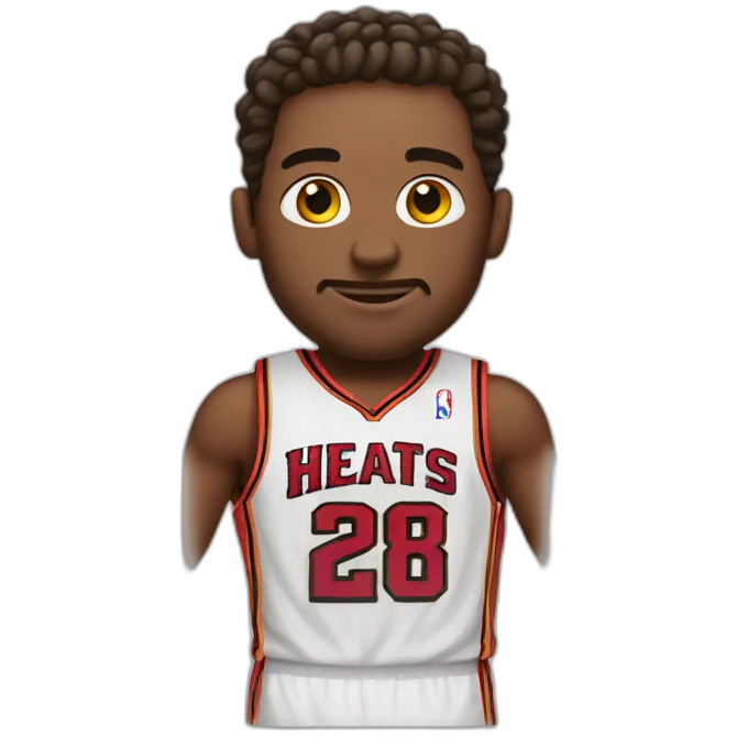 white man wearing miami heats basketball jersey emoji