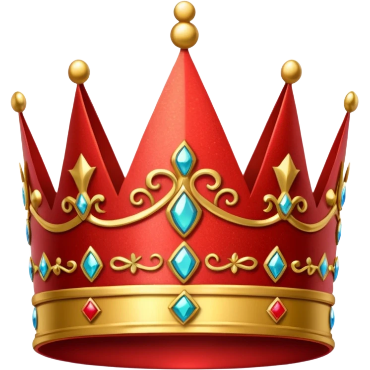 Crown glitter red and golden emoji