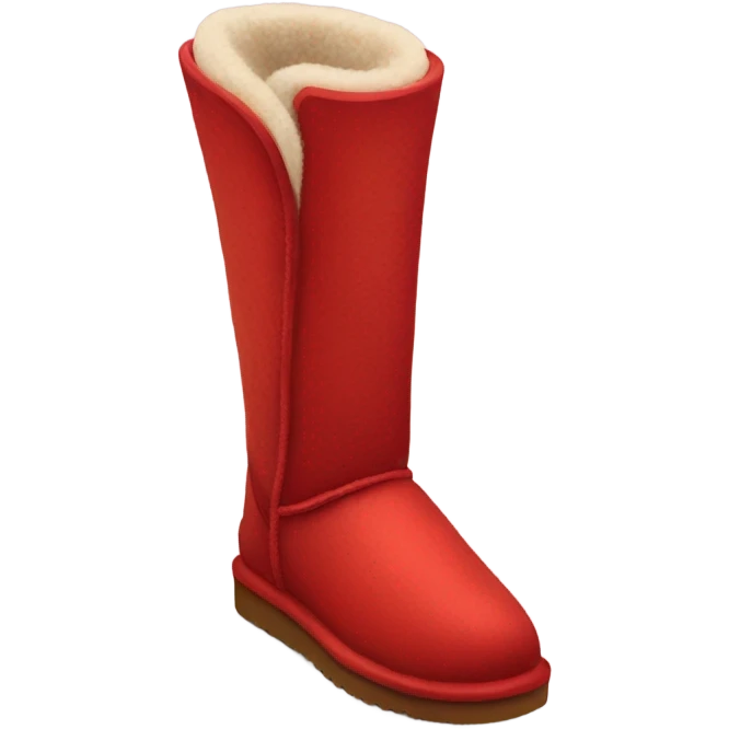 Red pair of UGG Fur boots. emoji