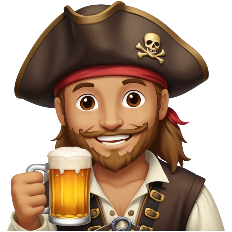 pirate drinking beer emoji