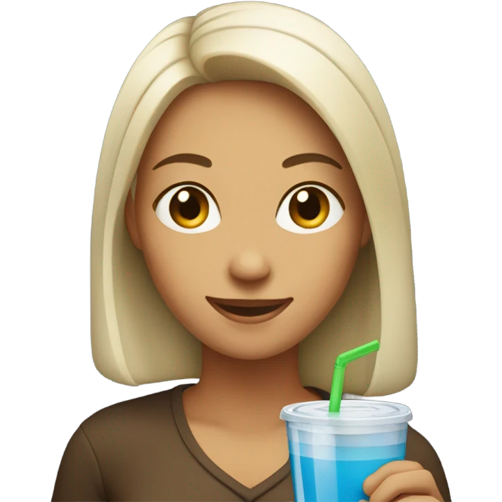 smiling woman with drink emoji