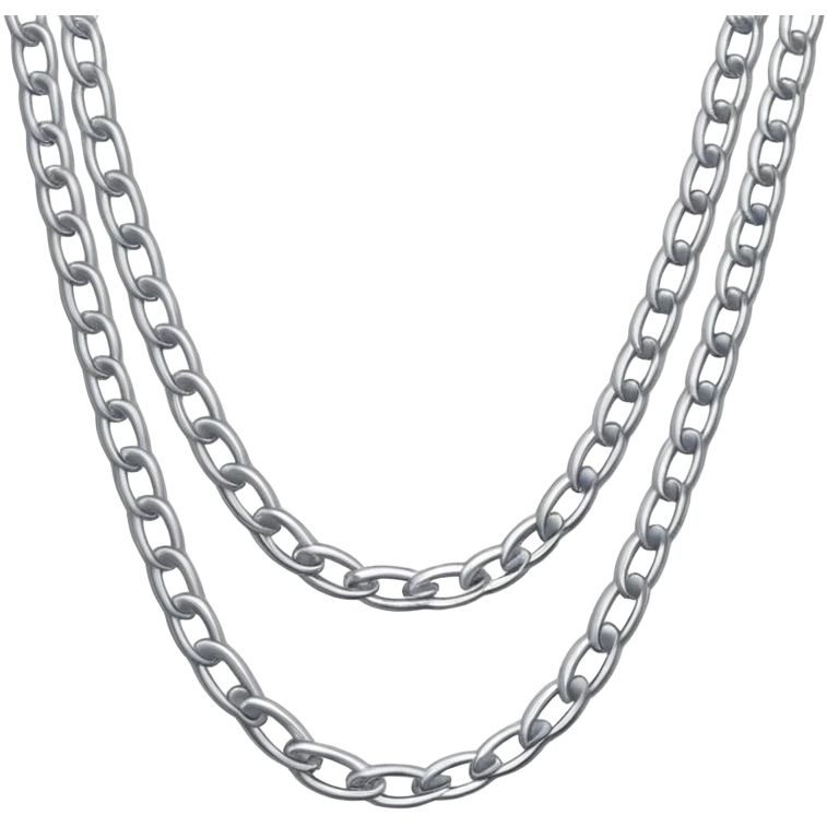 double silver chain necklace emoji