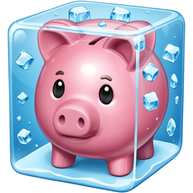 Piggy bank ice cube emoji