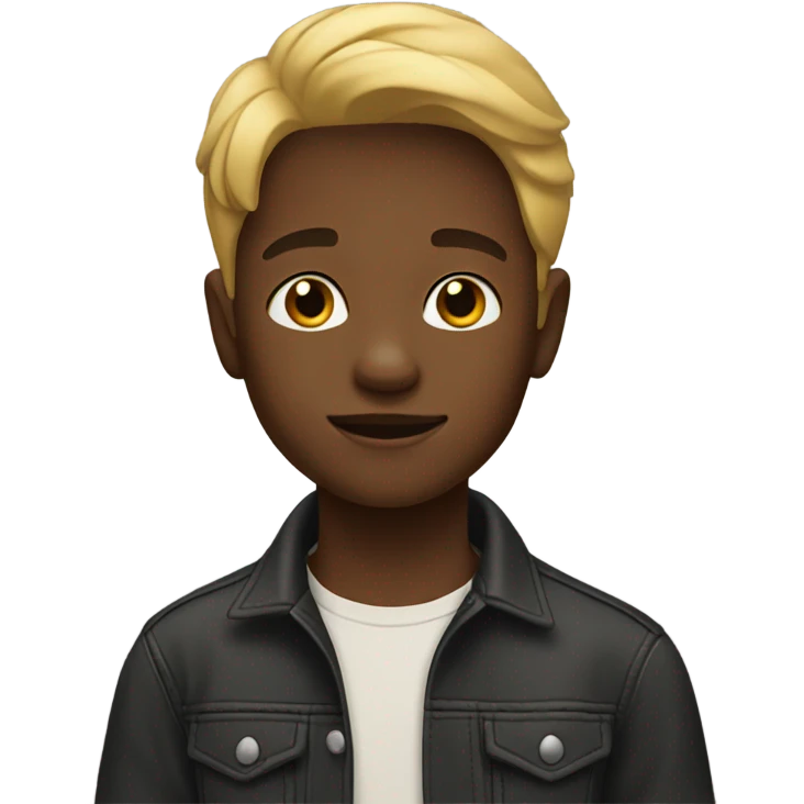 Black boy with blonde hair emoji