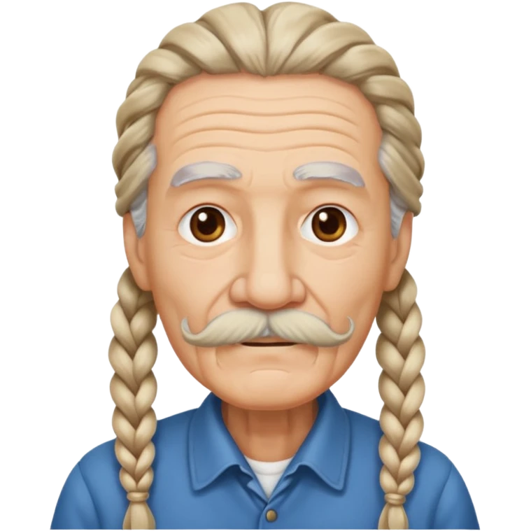 very old,  and mustached, haired, braided, emoji