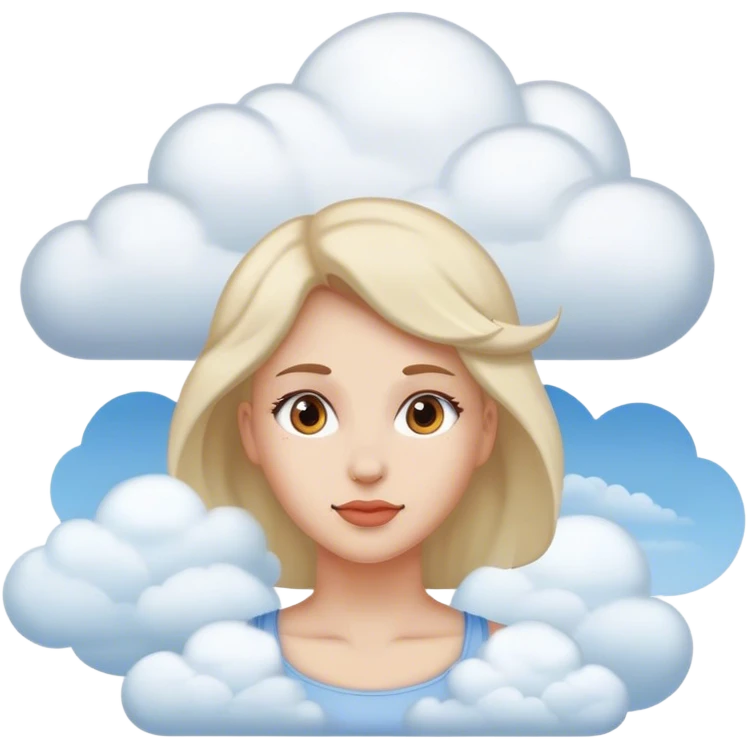 Woman’s shoulders clouds for head emoji