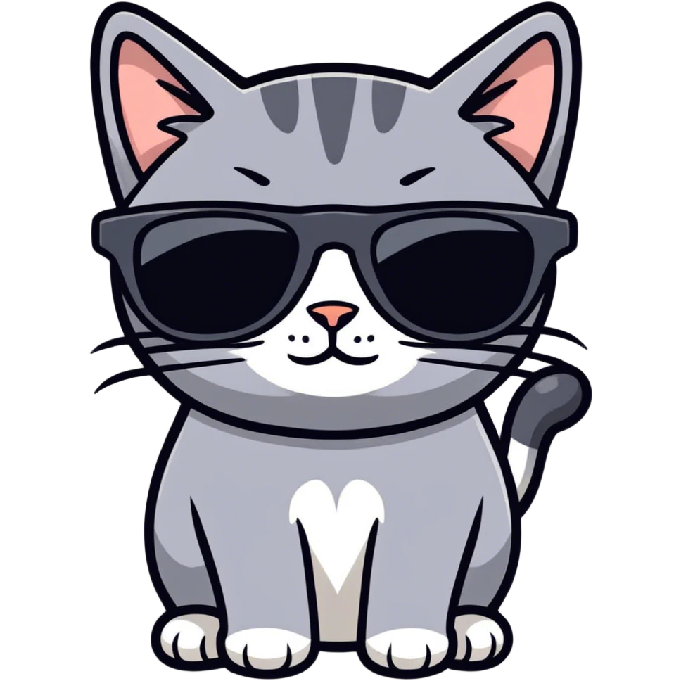 Cat with sunglasses emoji