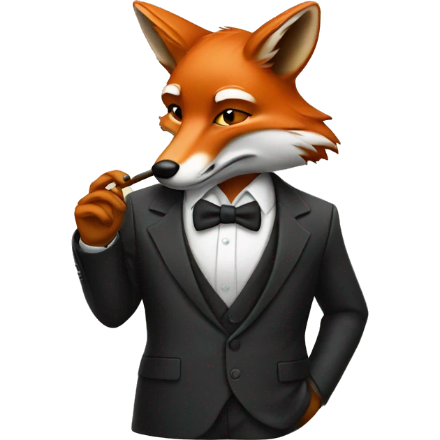 fox in a suit smoking a cigar emoji